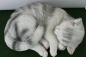 Preview: Große schlafende Katze Dekokatzen Dekofigur Garten Haus Balkon Terrasse Tierfigur Mieze