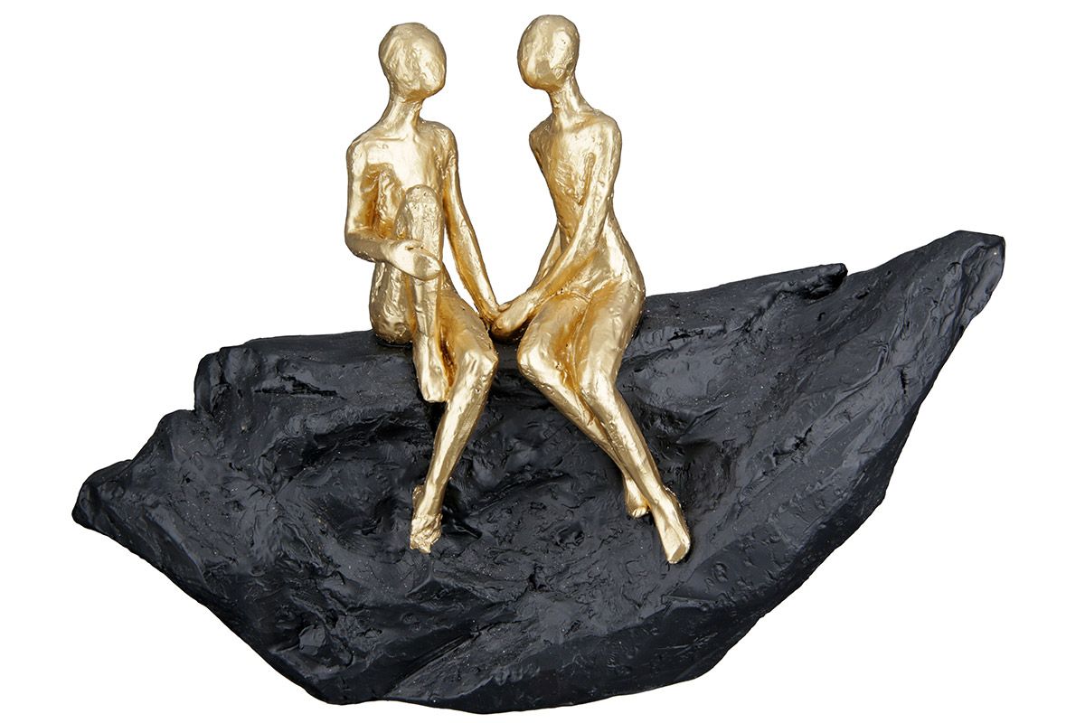 Handgefertigt Skulptur LIEBESSCHIRM antik silberfarbene liebes Paar un