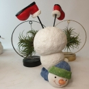 Schneemann auf dem Kopf Dekofigur Snowman Winter Advent Weihnachten Schnee Weihnachtsdeko NEU